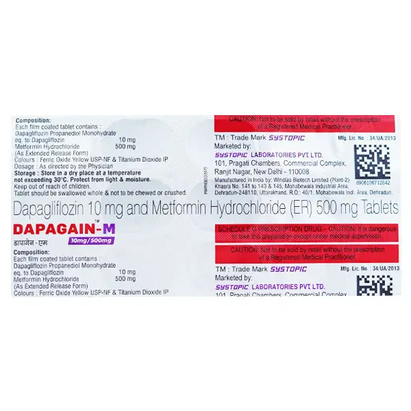 Dapagain-M 10mg/500mg Tablet ER